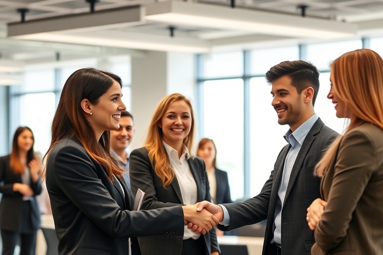 people shaking hands